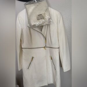 Elegant White Women's two in one coat